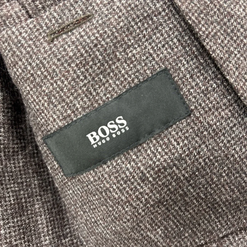 Hugo Boss Men's Nold2 Slim Fit 100% Wool Plaid Two Button Blazer US 38R IT 48